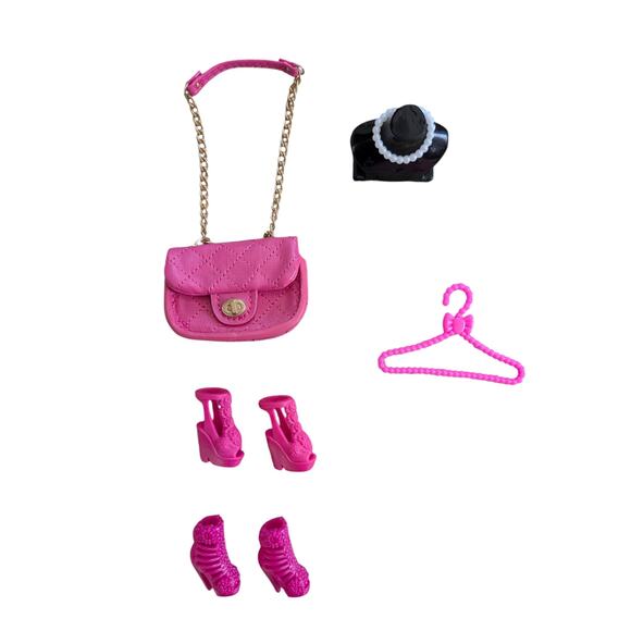 Zuru Other - Zuru Mini Brands Mini Fashion Bag Pink Quilted Barbie Shoes & Necklace Mannequin